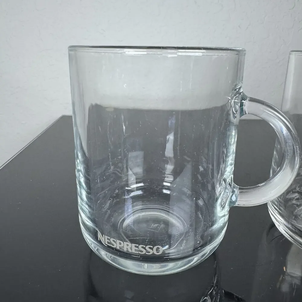 Nespresso Clear Glass Coffee Mug Set 13 fl oz Solid Color 4